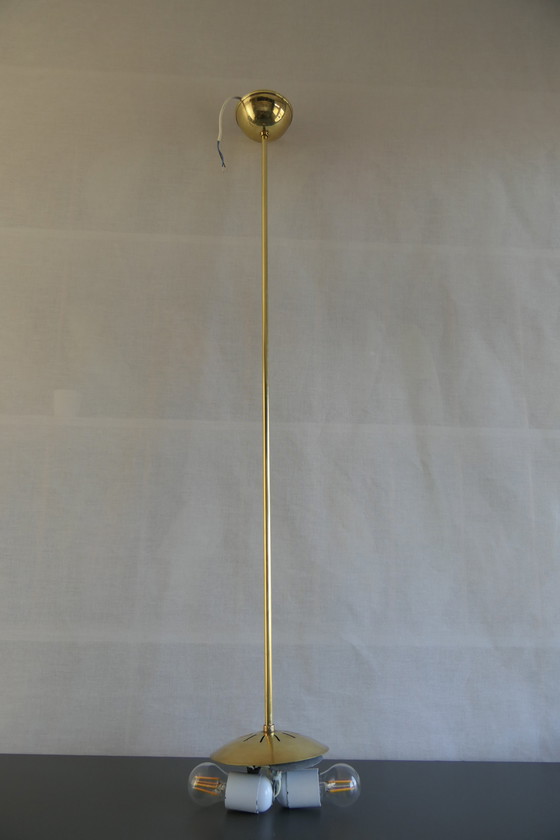 Image 1 of Lampada da soffitto Art Déco in vetro marmorizzato beige marrone