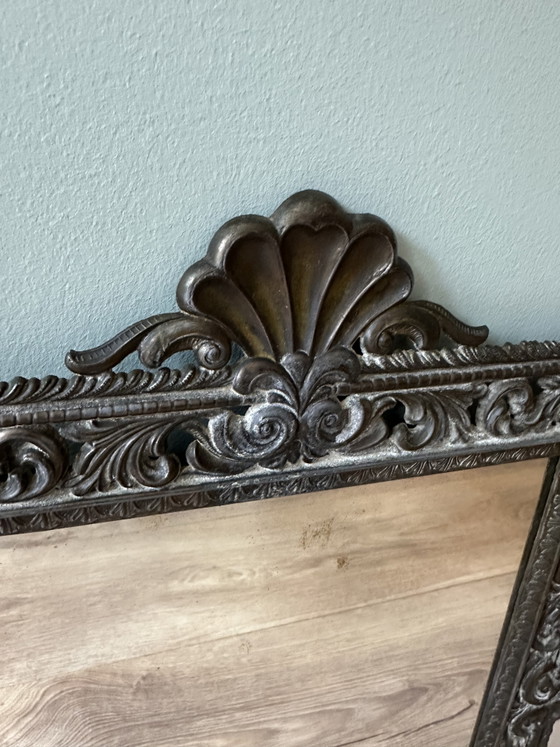 Miroir Baroque Italien Ancien – Métal Patiné – Mod. Dep. (43 x 31 cm) – Objets déco, Metal (photo 4 of 8)