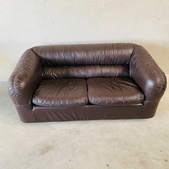 Image 1 of Bruin Leren Italiaans Design 2 Zits Sofa 
