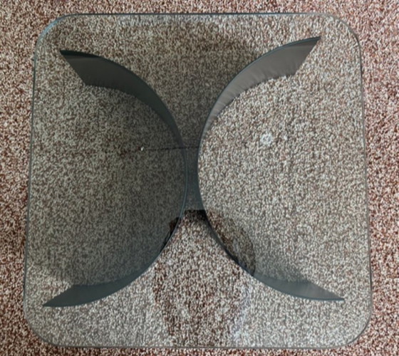 Image 1 of Auténtica mesa de centro cuadrada de los años 70 con tapa de cristal.