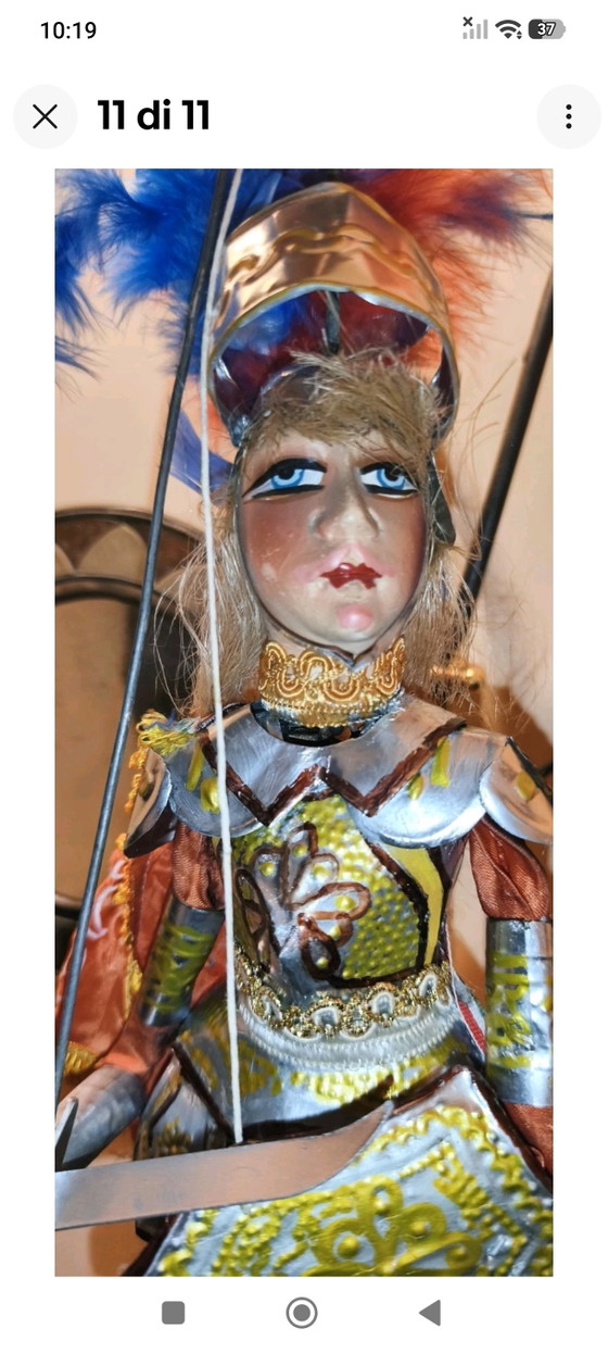 Antique Sicilian Pupo 40cm Hand Decorated. – Decorative Objects, Metal, Textile (photo 11 of 11)