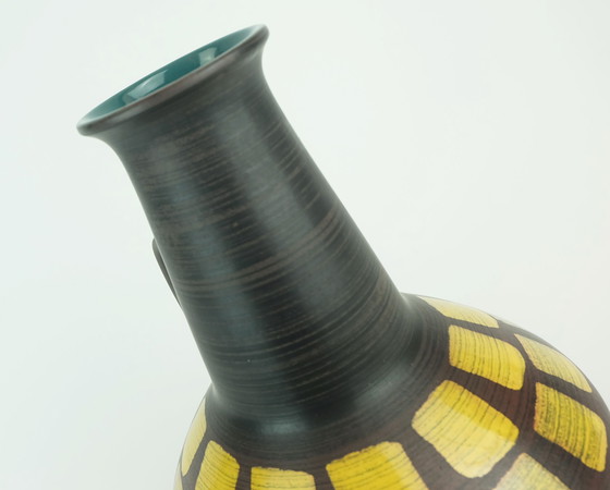 Image 1 of vintage carstens keramik vase model 1507-27 rare glaze in brown black and yellow