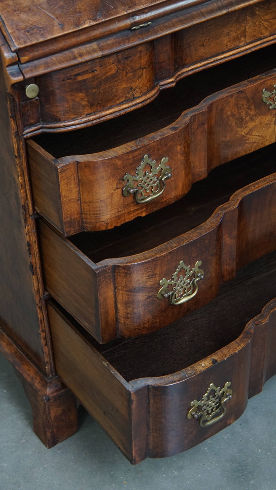 Image 1 of Secrétaire/meuble à tiroirs ancien en chêne de la fin du XVIIIe siècle