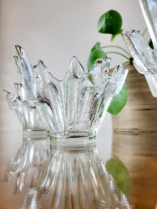 Bols en verre, set de 3, modèle Northern Lights ou Revontulet, Tauno Wirkkala, Finlande