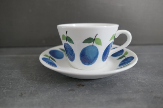 Image 1 of Tasse et soucoupe Gustavsberg vintage Prunus Suède