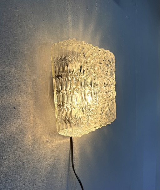 Vintage glass ceiling lamp '60s