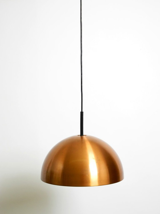 Image 1 of Rara lámpara colgante Space Age original de los años 70 con pantalla de cobre de Staff