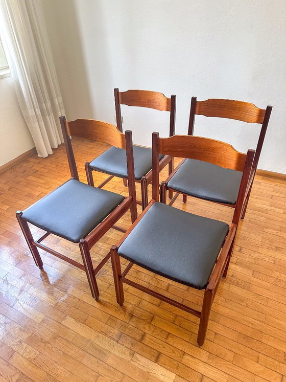 4 Sedie da pranzo italiane Mid-Century – Wood (photo 2 of 6)