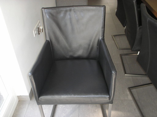 6x chaise de salle à manger en cuir Bert Plantagie