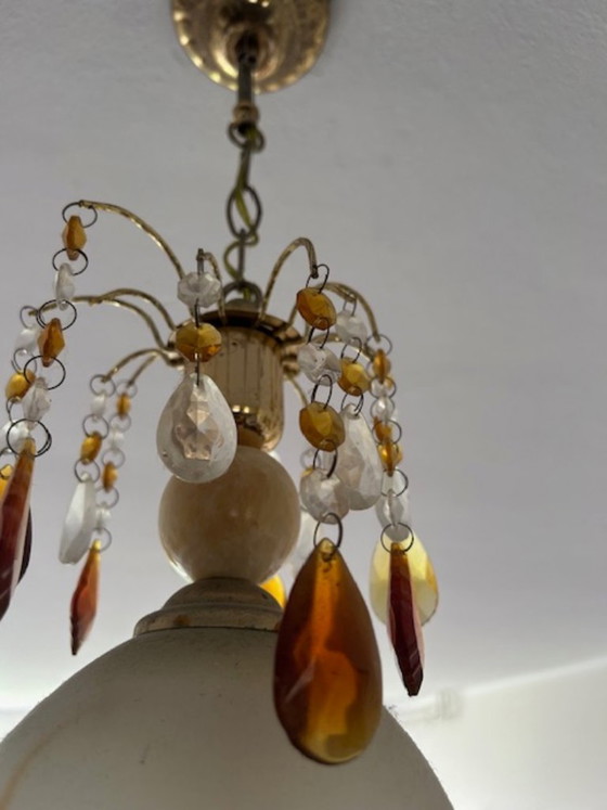 Image 1 of Suspension vintage du Maroc avec pendentifs en verre