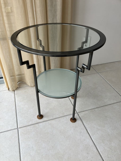 Glass side table (design, brand unknown)