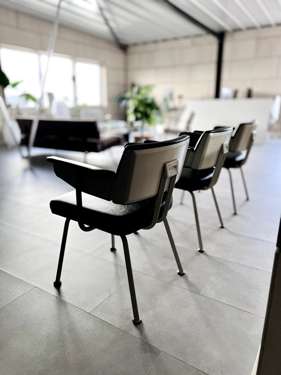 Image 1 of Ahrend Friso Kramer Resort sillas 1960s cuero negro