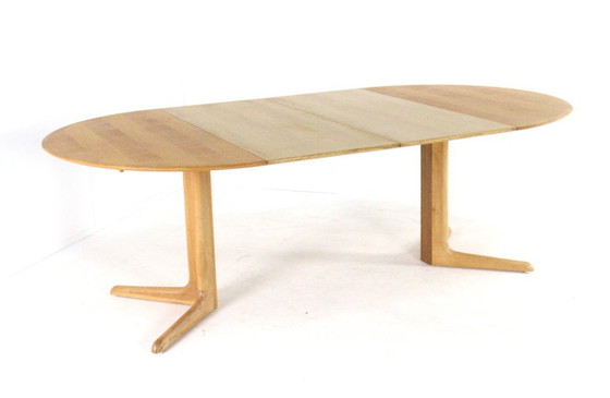Image 1 of Danish oak round 2x extendable dining table dining table vintage