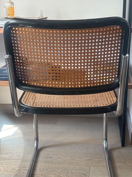 Breuer B32 Édition Thonet 1983 – Chaises de salle à manger, Metal, Rattan (photo 5 of 8)