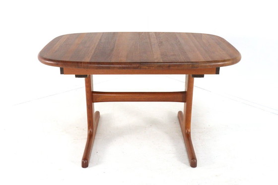 Image 1 of Dyrlund oval 1x extendable dining table teak Danish solid teak vintage