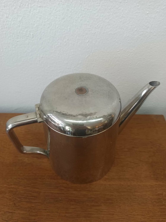 Image 1 of Art Deco hammered silver-plated metal teapot