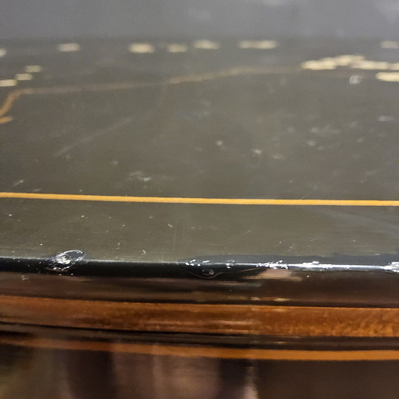 Image 1 of Vintage Chinese cabinet birds, flowers gold leaf bohemian cabinet / oriental cabinet / chinese cabinet