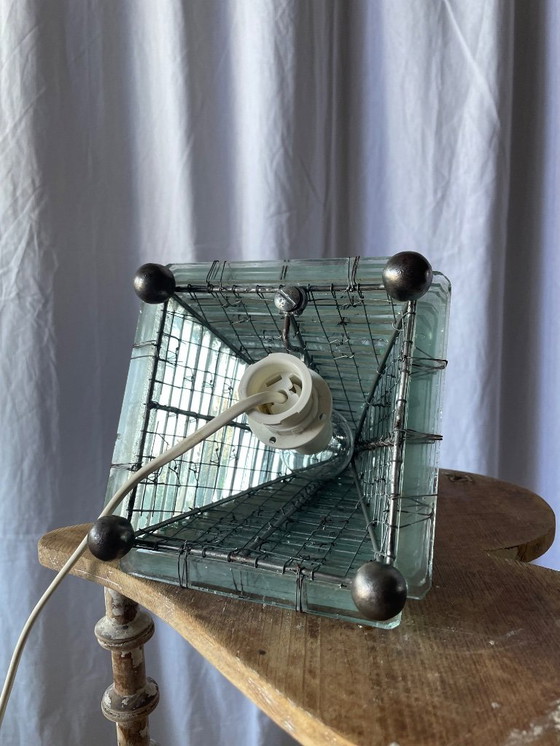 Image 1 of Brutalist glass lamp from the 1970s.