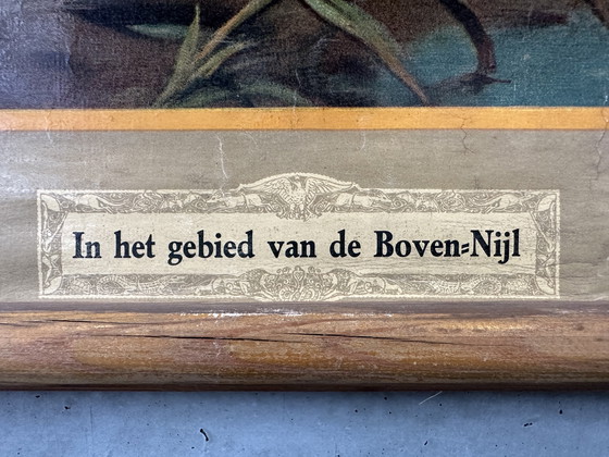 Image 1 of Vintage linen school map - Hippopotamus