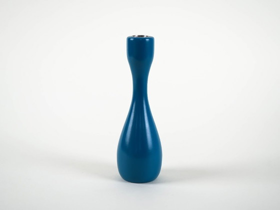 Image 1 of Blauwe kandelaar, Deens ontwerp, jaren 70, gemaakt in Denemarken.