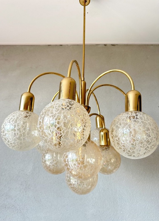 Vintage Bollen Spoetnik Kroonluchter – Cosack Leuchten, Glass, Metal (photo 9 of 9)