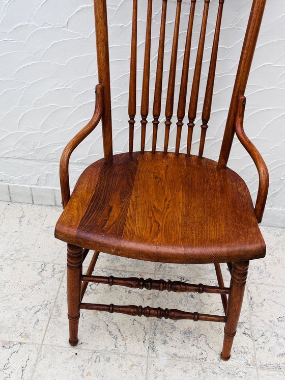 Image 1 of Vintage 1960s high chair in solid wood, country chic style