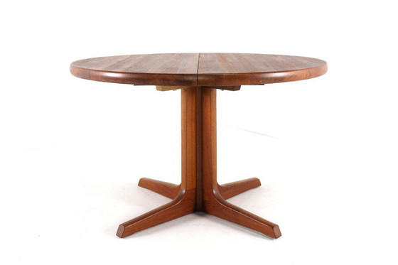 Image 1 of Gudme round 2x extendable dining table 'Slumstrup' vintage Danish design