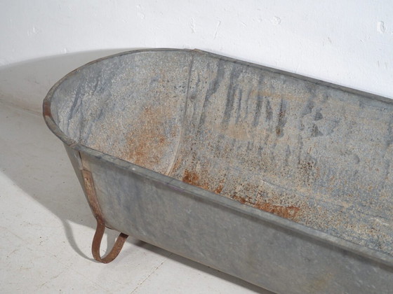 Bañera antigua de zinc galvanizado – Tina industrial europea – circa 1900 #6 – Macetas, Iron, Rustic (photo 25 of 39)