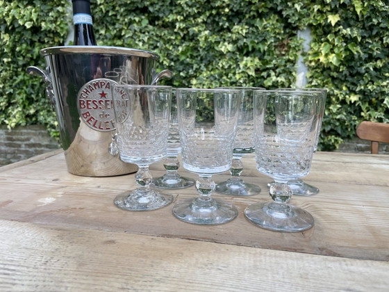 Image 1 of 6x 19. Jahrhundert Weingläser Hand-Cut Französisch