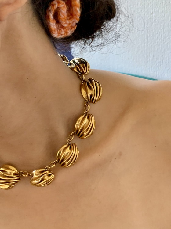 Serge Breton Signed Choker – "Froissée Mécanique" Collection – Exhibited Japan 1992 – Gifts, Brass (photo 4 of 10)