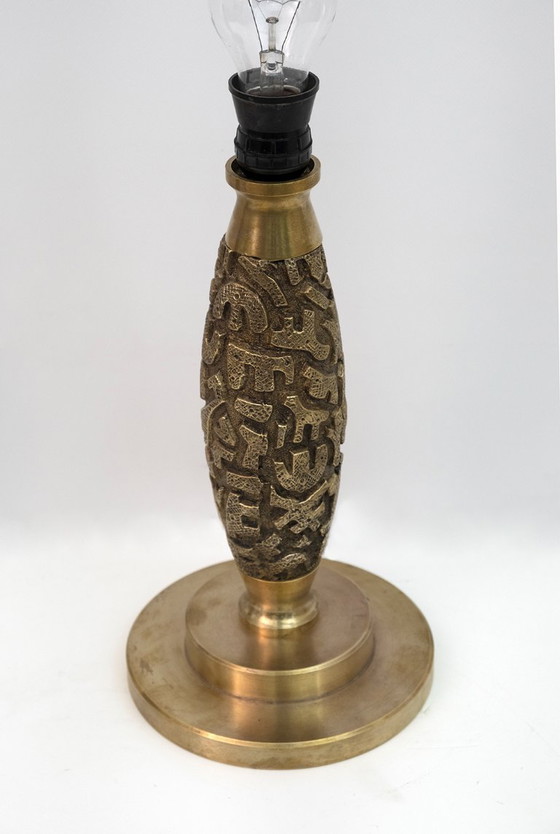 Image 1 of Coppia di lampade da tavolo italiane in bronzo di Luciano Frigerio, anni Settanta