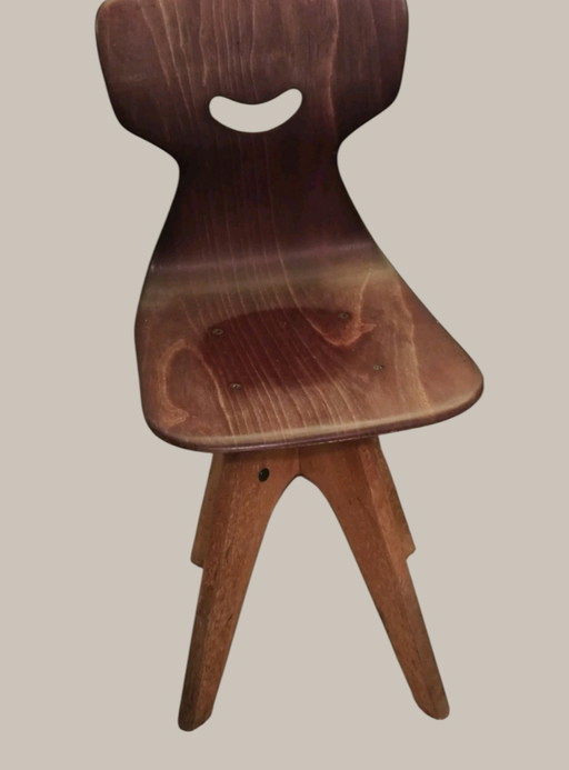 Designklassieker: Set van 2 Pagholz kinderdraaistoelen van Adam Stegner (jaren 50)

