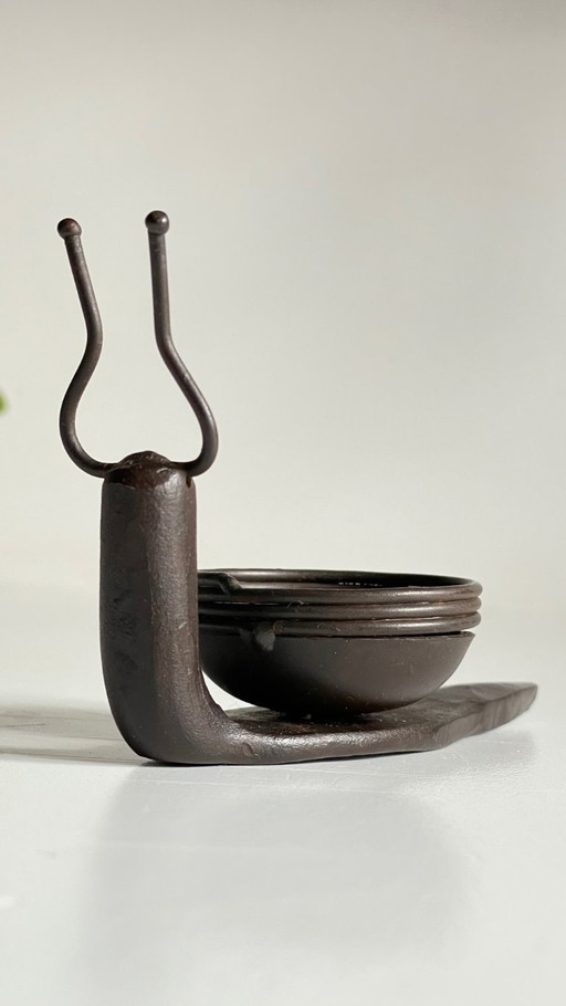 Vintage Brutalist Snail Candlestick