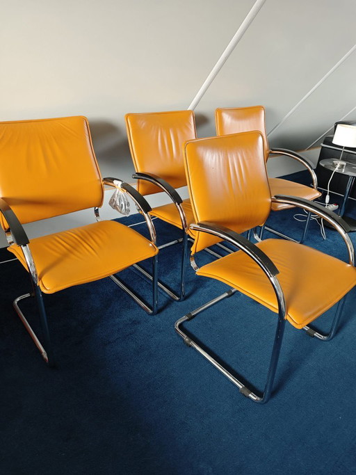 Heyman Bv Stoffeerders Lederen Stoelen – eetkamerstoelen, Leather, Metal