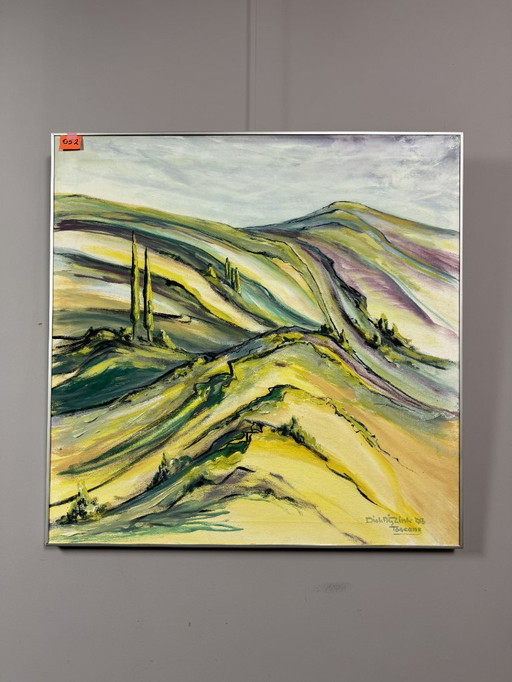 'Toscane', gesigneerd door Dick Nijzink, acryl op canvas, Nederland, 1993