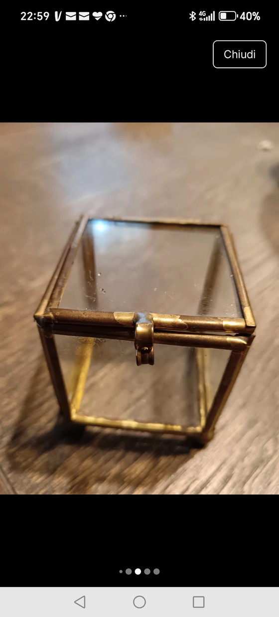 Image 1 of Messing- und Glasbox aus den 1970er Jahren