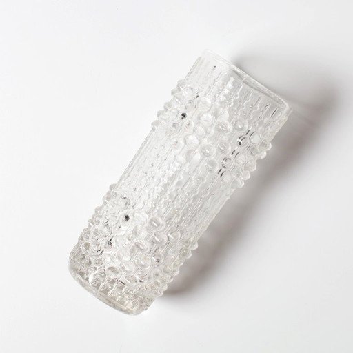 Vintage Pressed Glass Vase by František Pečený / Czech Art Glass / 1972