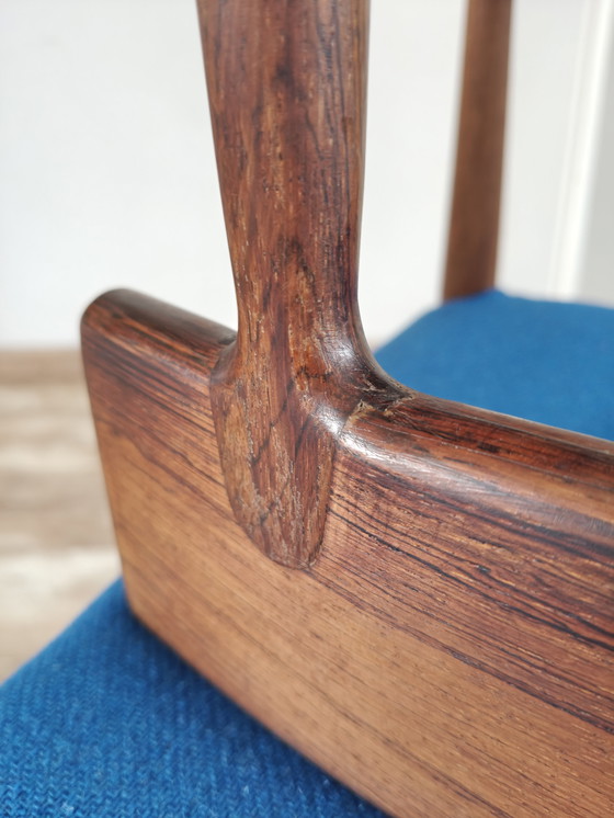 Image 1 of Vintage rosewood dining chairs blue