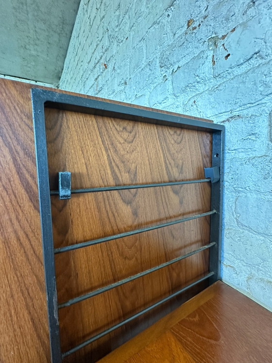 Sistema a parete vintage Combineurop 1960, Meurop, Armadi a muro, Metallo, Legno, Nero (foto 10 di 10)