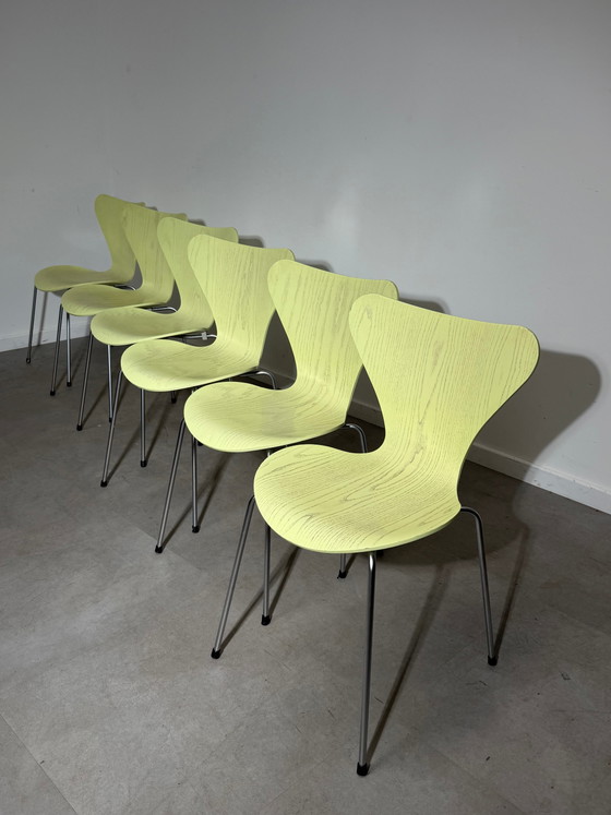Set di 6 sedie della serie 7 di Fritz Hansen – Arne Jacobsen – Lime – 2007 – Sedie da pranzo (photo 3 of 10)