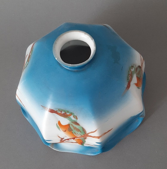 Image 1 of Lamp with kingfisher from the 1930s