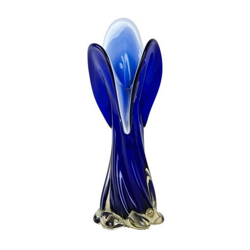 Vase Cobalt, verre de Murano, design italien, années 1960, fabriqué en Italie