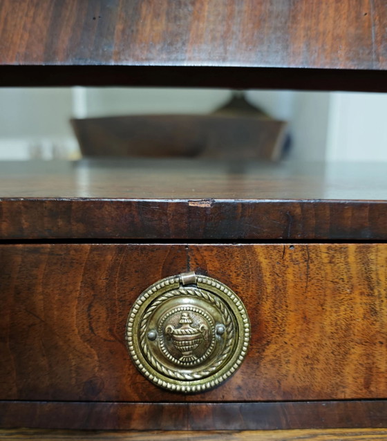 Specchio da toeletta / Specchio da tavolo antico Impero in mogano con cassetto (ca. 1820–1830) – 80 cm (photo 10 of 15)