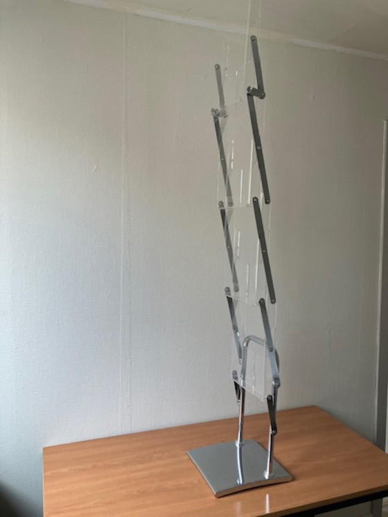 Design tijdschriftenhouder / display – acryl & chroom – Decoratieve objecten, Metal, Plexiglass (photo 4 of 6)