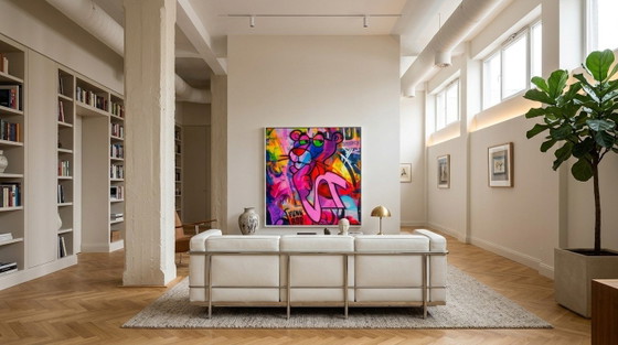 Hommage Paulchen Pink Panther Punk ROD “ – Exklusives Ausstellungsstück auf Fine Art Druck Leinwand | 150 × (photo 2 of 6)