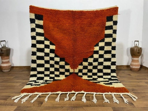 Tapis Artisanal Marocain Fait Main Dans L’Atlas 200cmx200cm – vloerkleden en tapijten, Wool