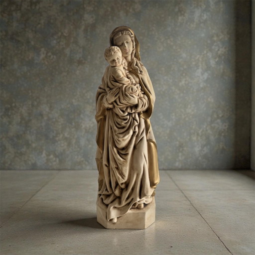 Vierge à l'Enfant – sculpture décorative en céramique – 33 cm, 30 ans