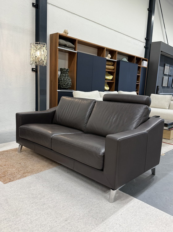 Image 1 of Leolux Antonia Sofa-Set, 3- und 2,5-Sitzer, braunes Leder