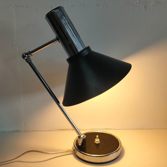 Image 1 of Lampada da tavolo vintage 60 ies Stilux Milano (nero e rosso)