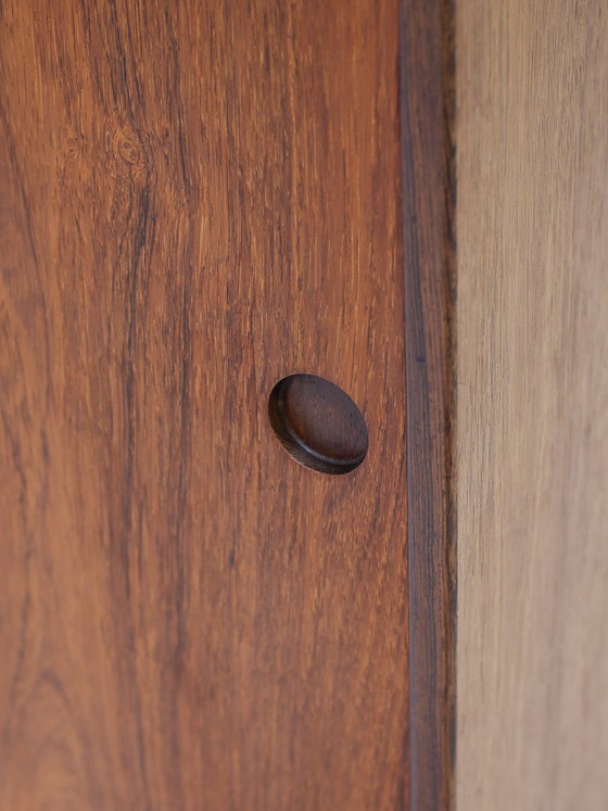 Image 1 of Lang dressoir lowboard palissander chroom vintage Deens